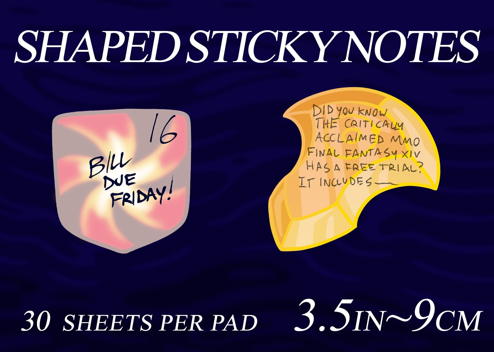 FFXIV Shaped Sticky Notes