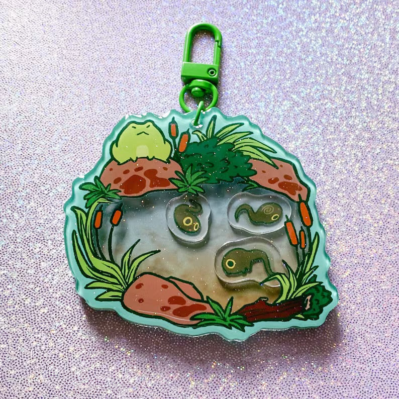 Froggy Tadpole Pond Shaker Charm