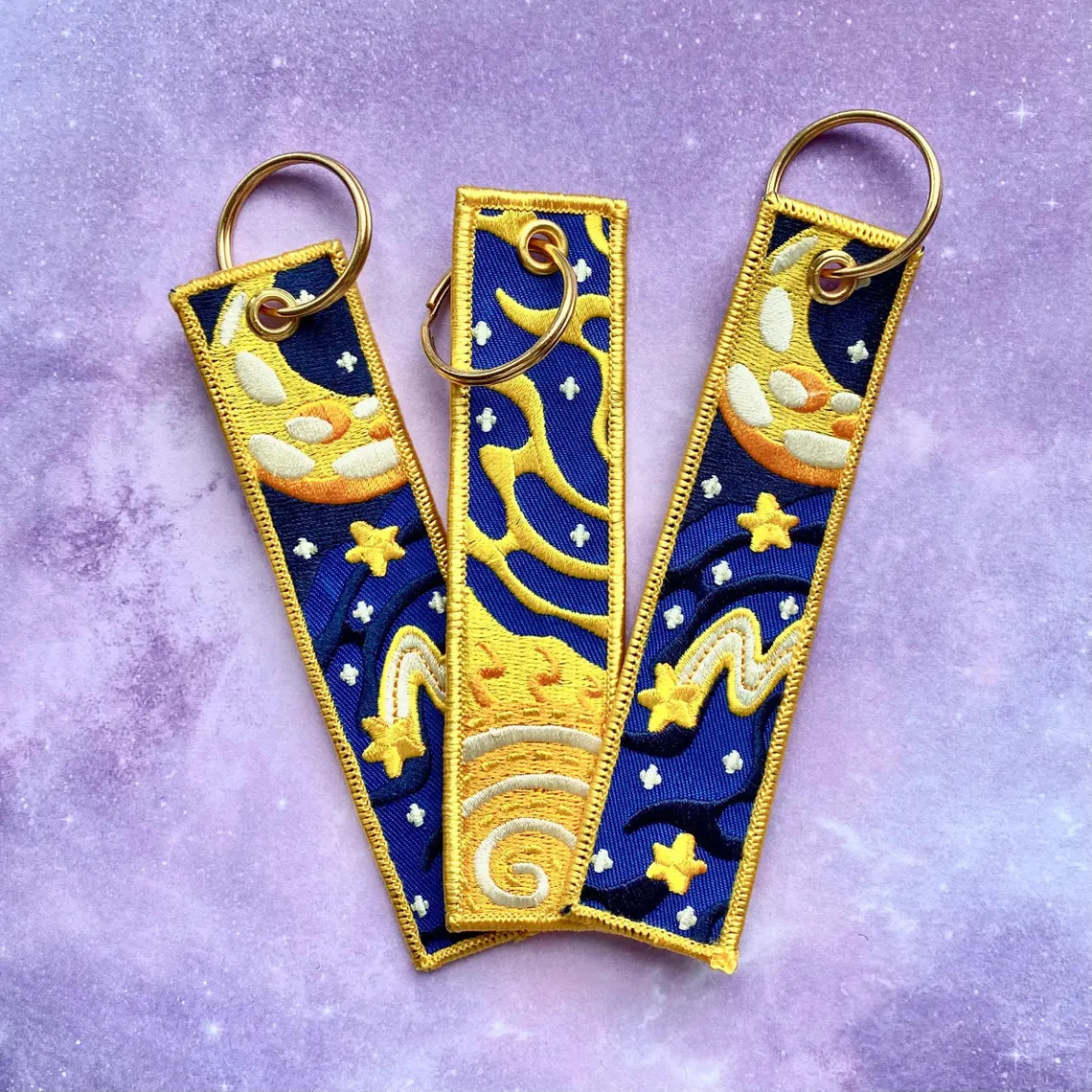 Celestial Embroidered Key Tags