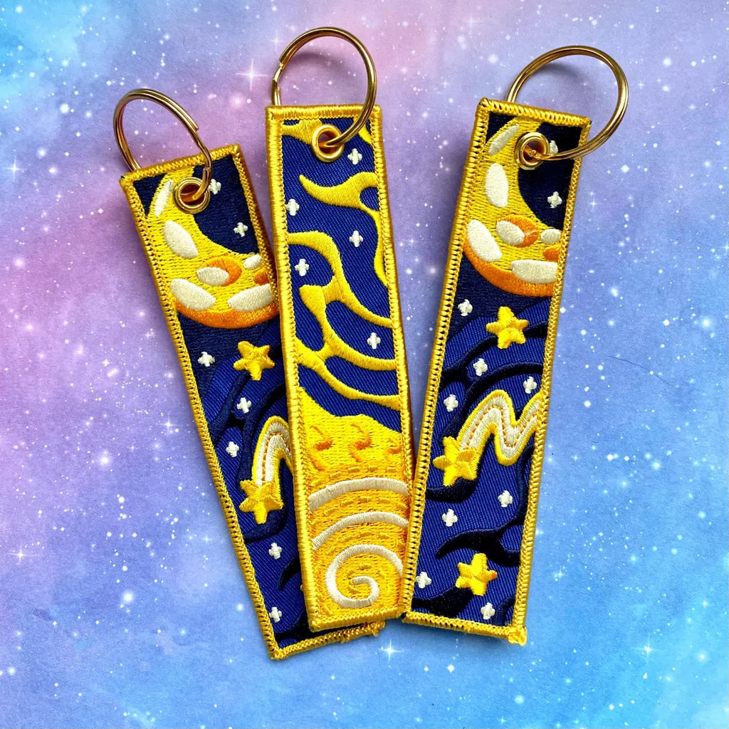 Celestial Embroidered Key Tags