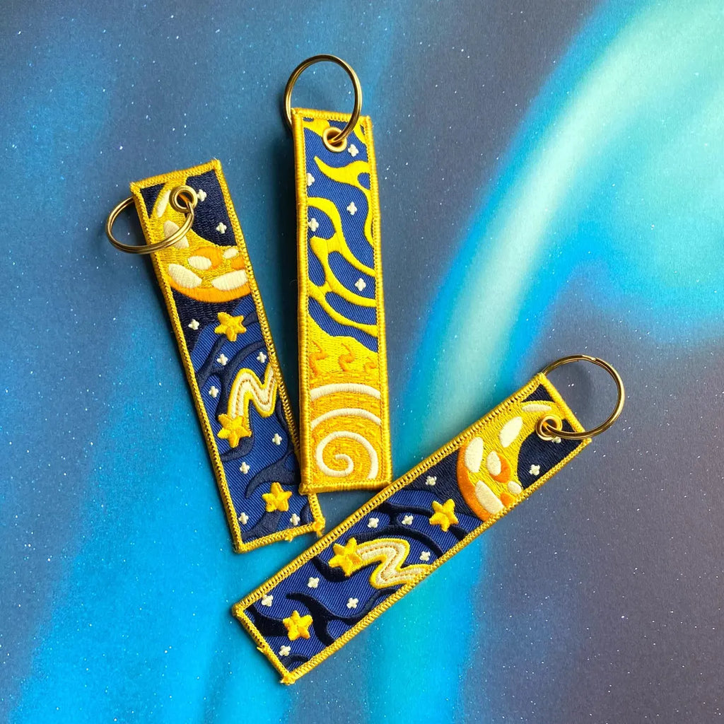 Celestial Embroidered Key Tags