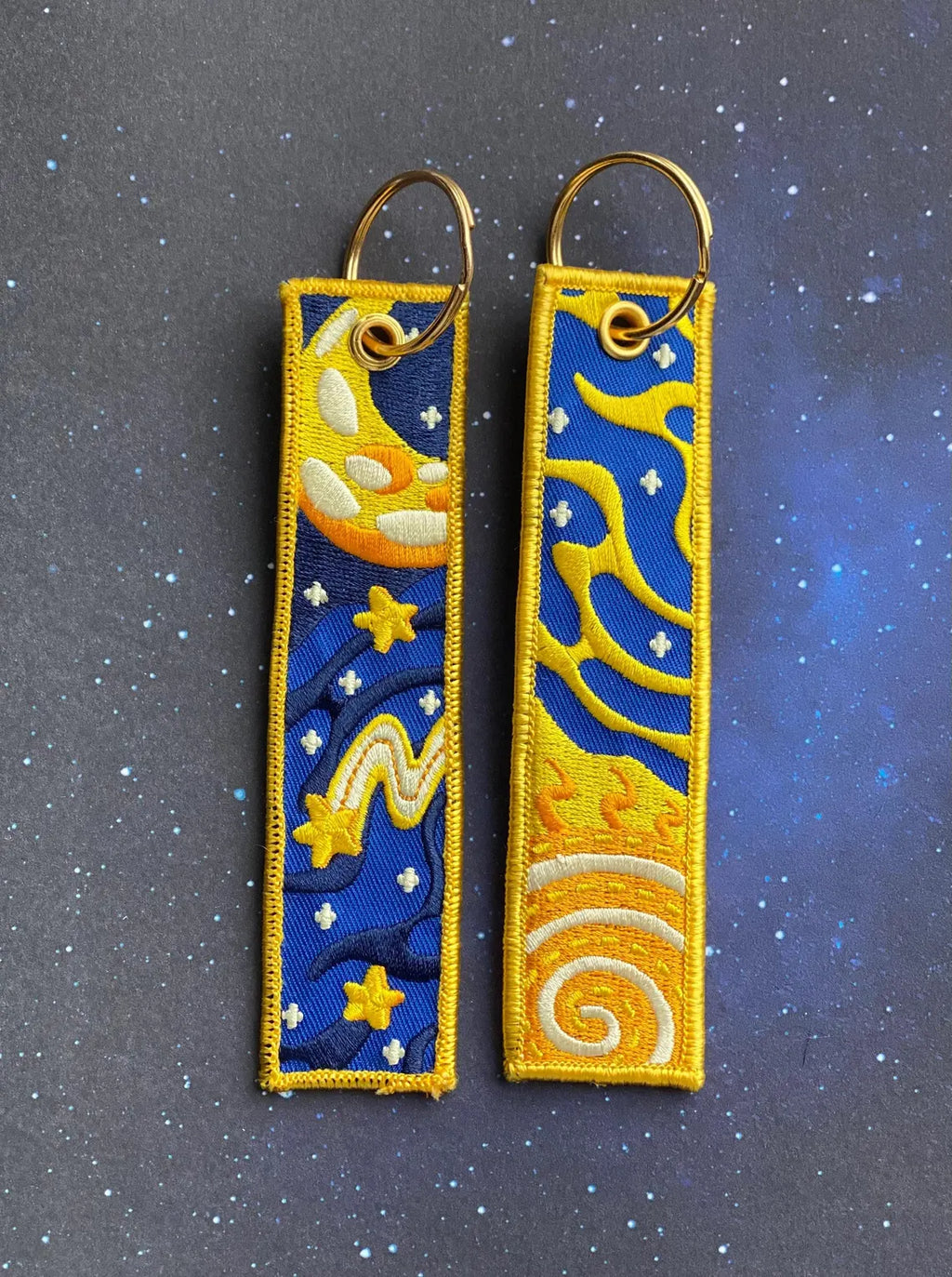 Celestial Embroidered Key Tags