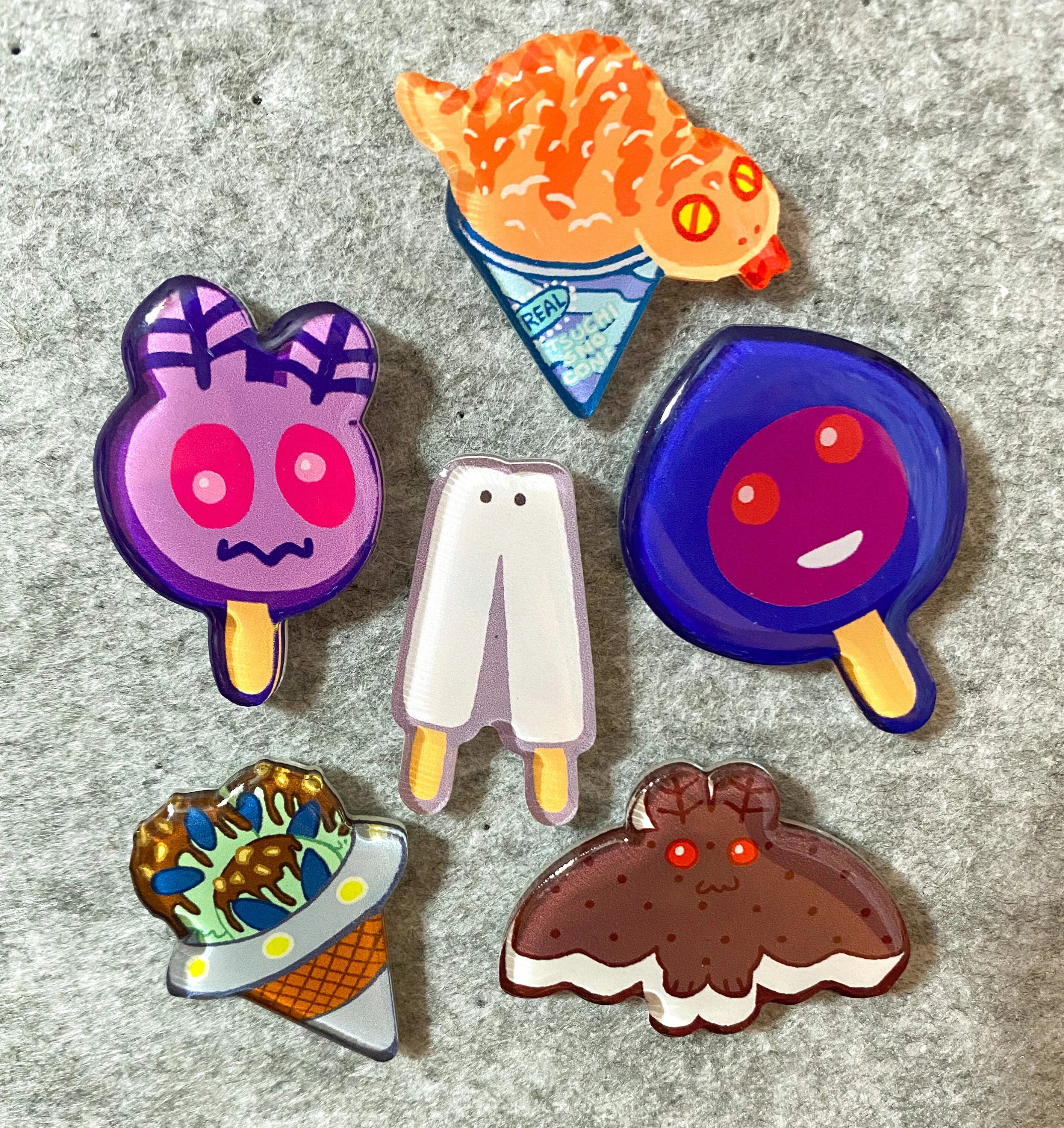 Cryptid Ice Cream Pins