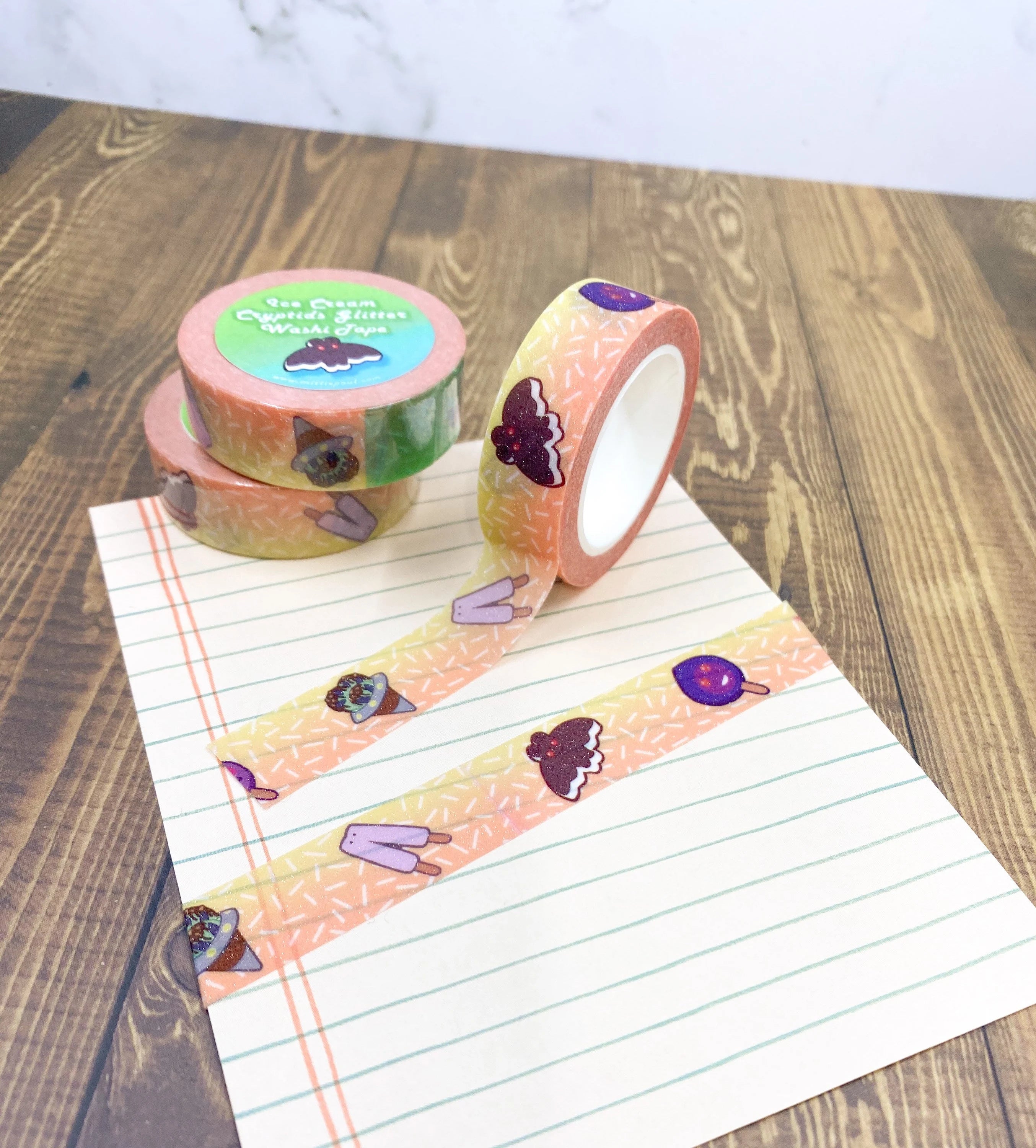 Ice Cream Cryptids Glitter Washi Tape
