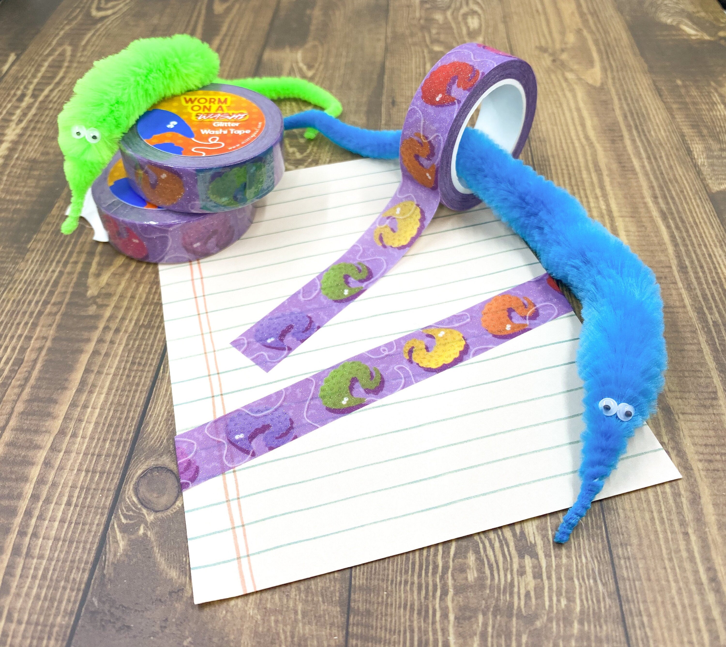 Worm-on-a-String Glitter Washi Tape